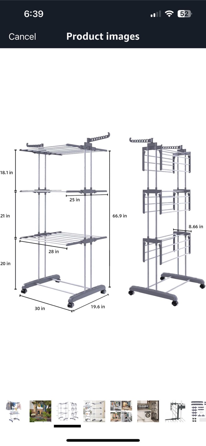Rolling Clothes Drying Rack - photo 2