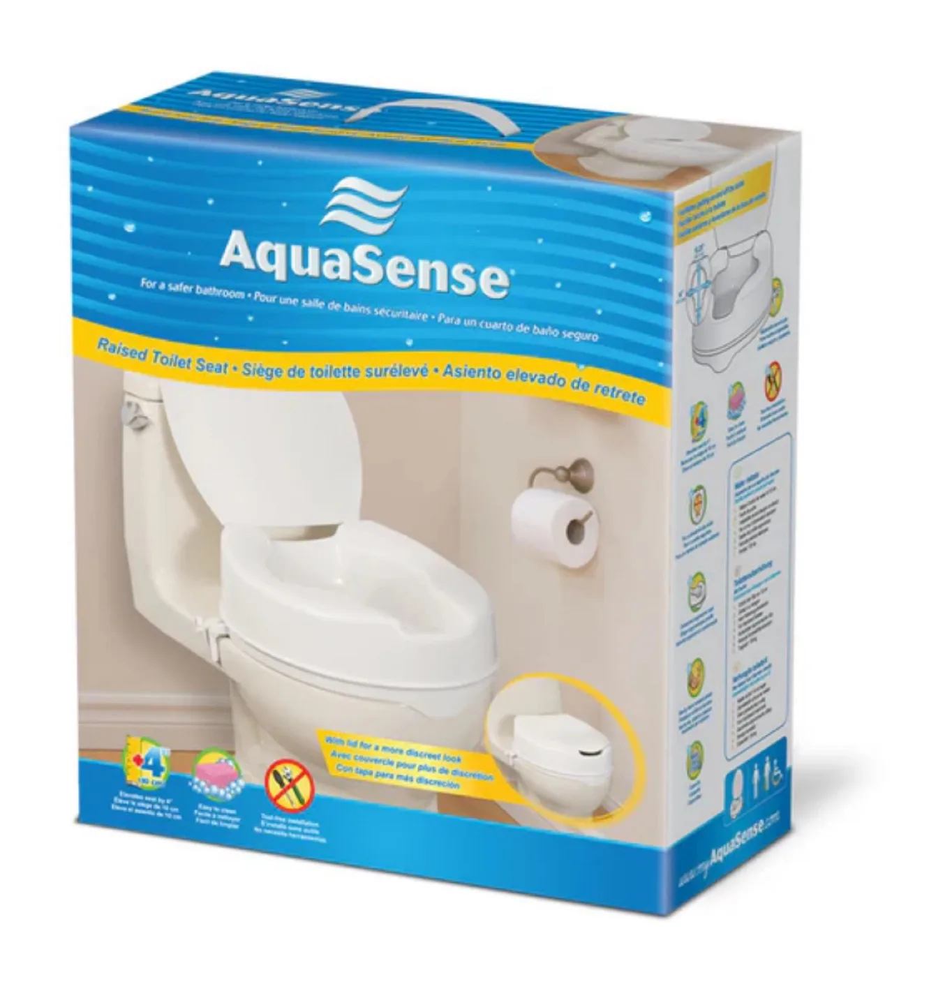 Pending - AquaSense 4” Raised Toilet Seat with lid thumbnail