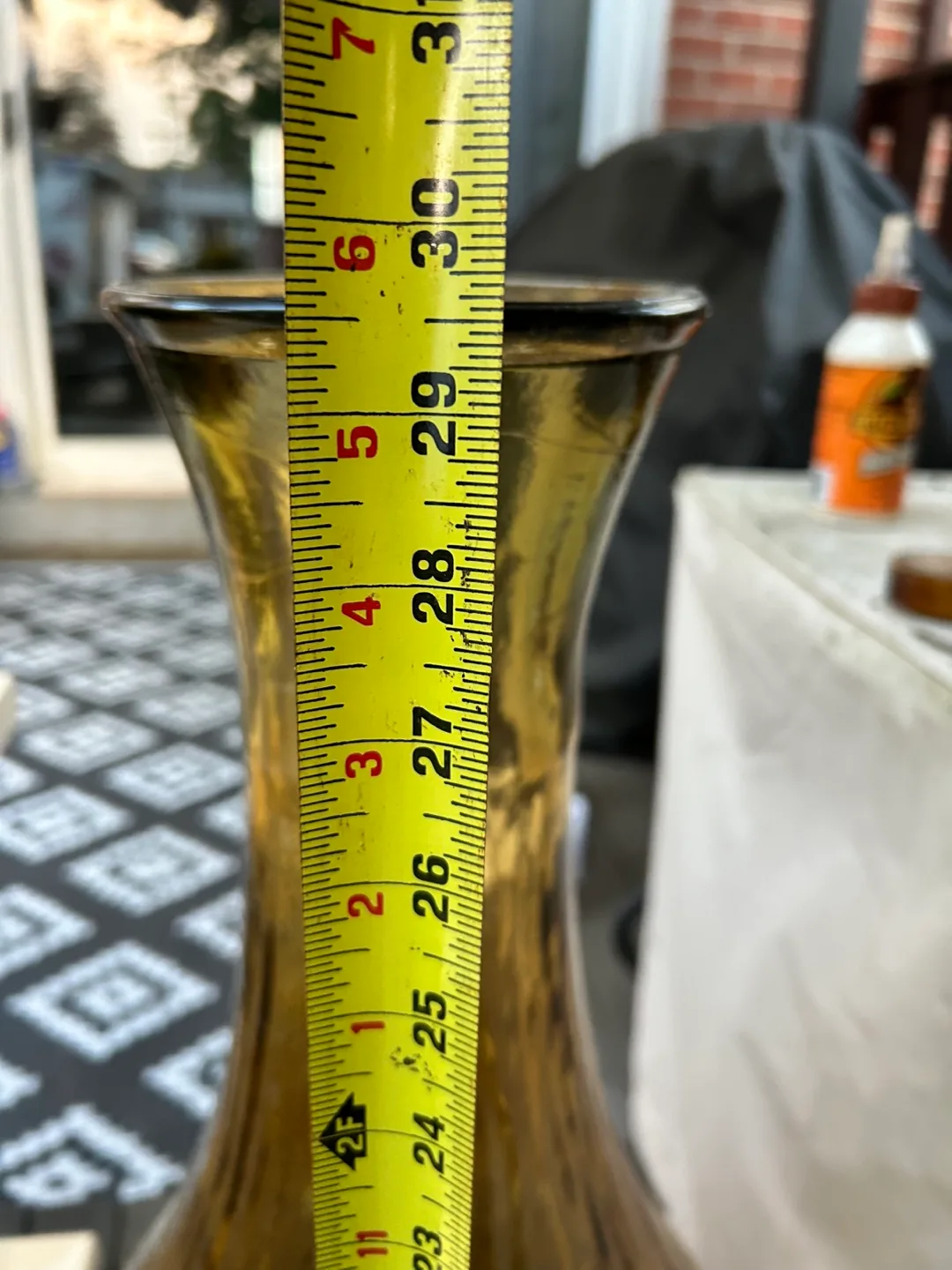 Large Decorative yellow Glass Vase image indicator(4)