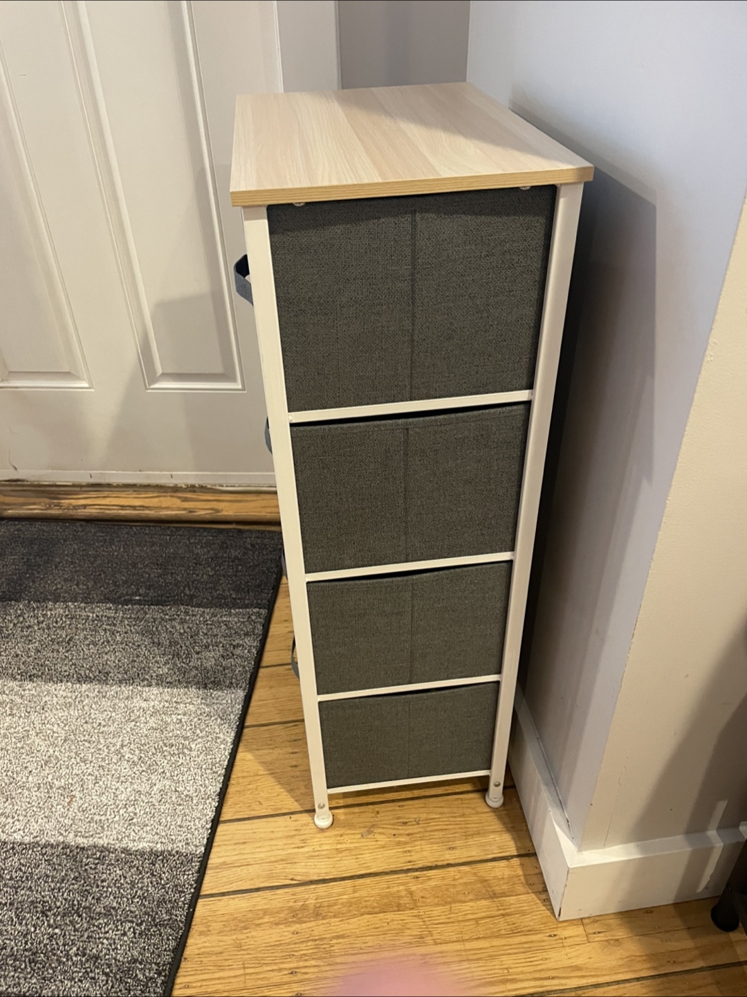 4-Drawer Storage Tower - Grey Fabric Bins - photo 4