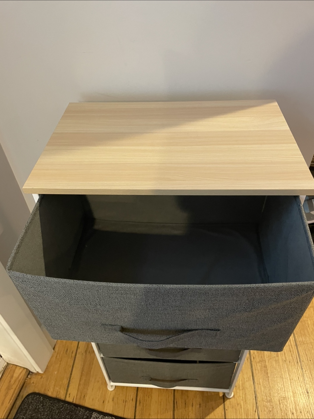 4-Drawer Storage Tower - Grey Fabric Bins - photo 5