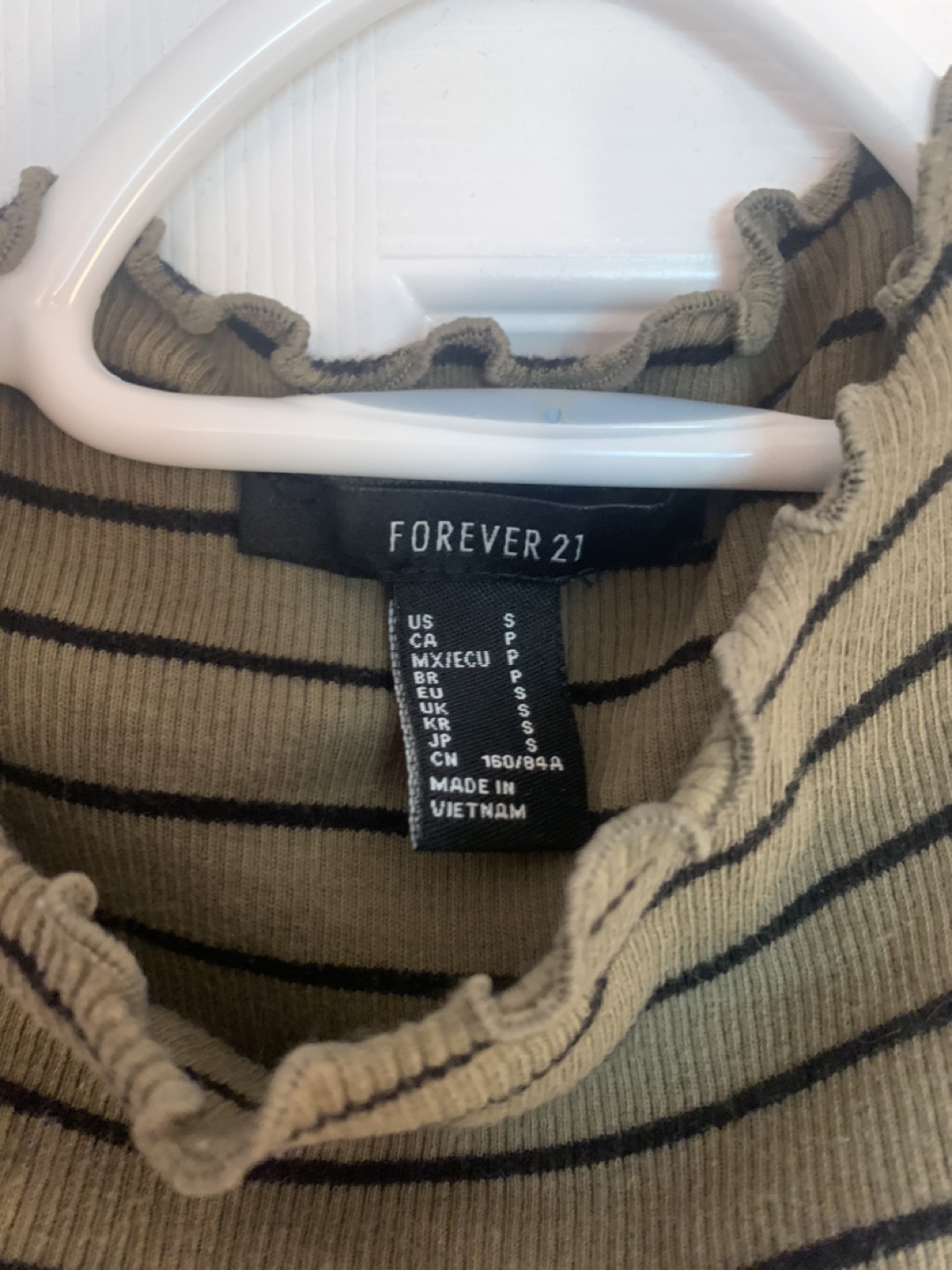 Olive Striped Top - Small - photo 2
