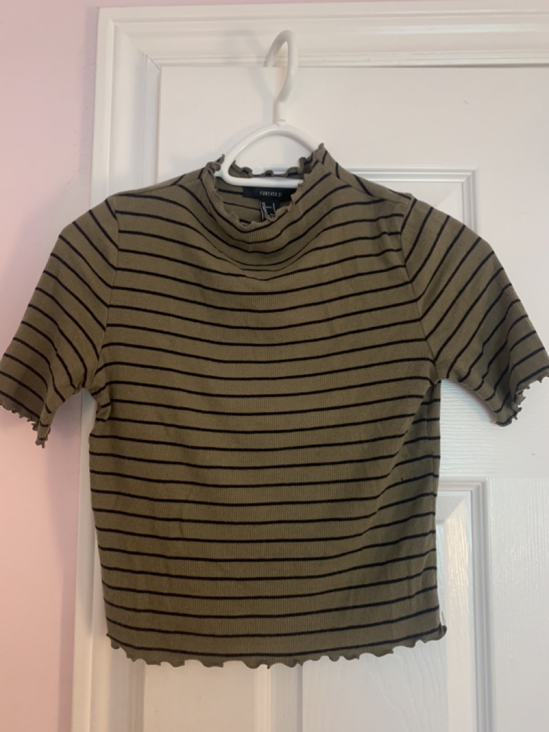 Olive Striped Top - Small