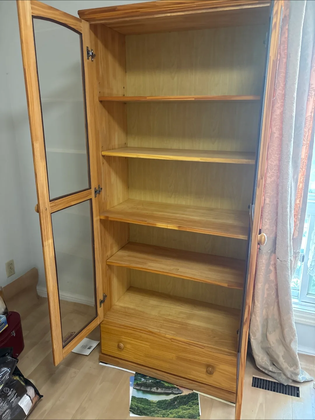 Wooden Display Cabinet with Glass Doors image indicator(2)