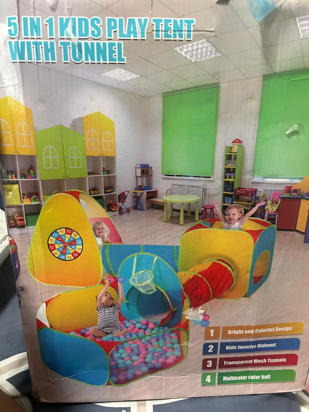 Kids 5-in-1 Pop Up Play Tent with Tunnel image indicator(2)