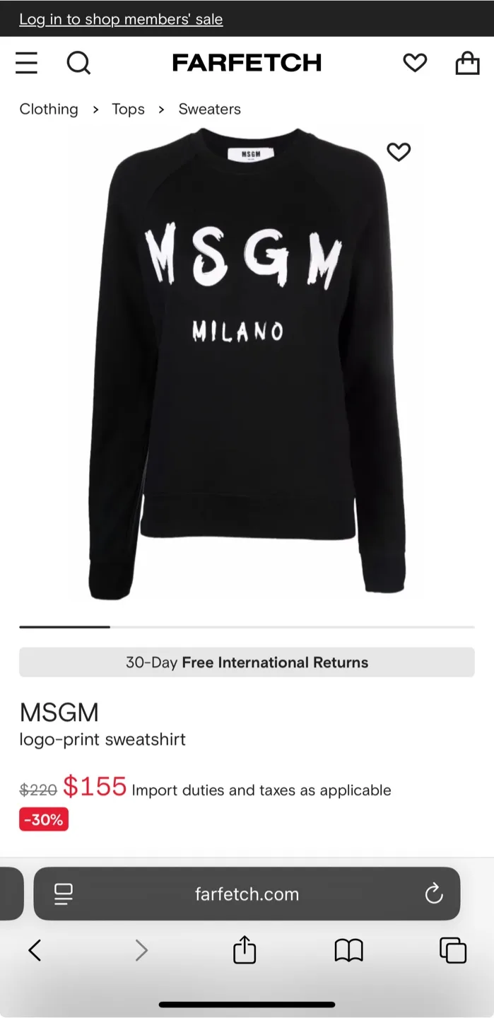 MSGM Milano Black Logo Sweatshirt image indicator(2)