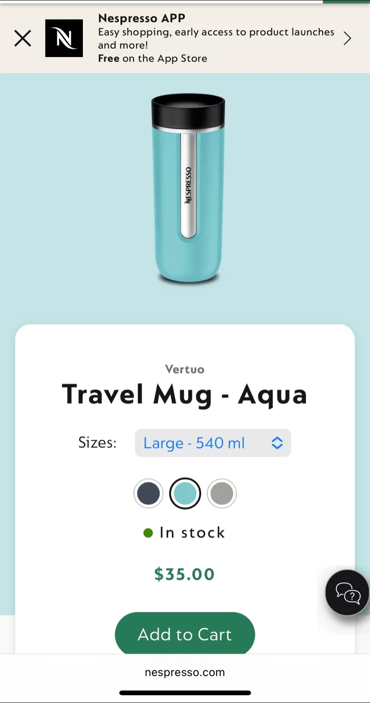 Nespresso Travel Mug - Aqua, Large image indicator(3)