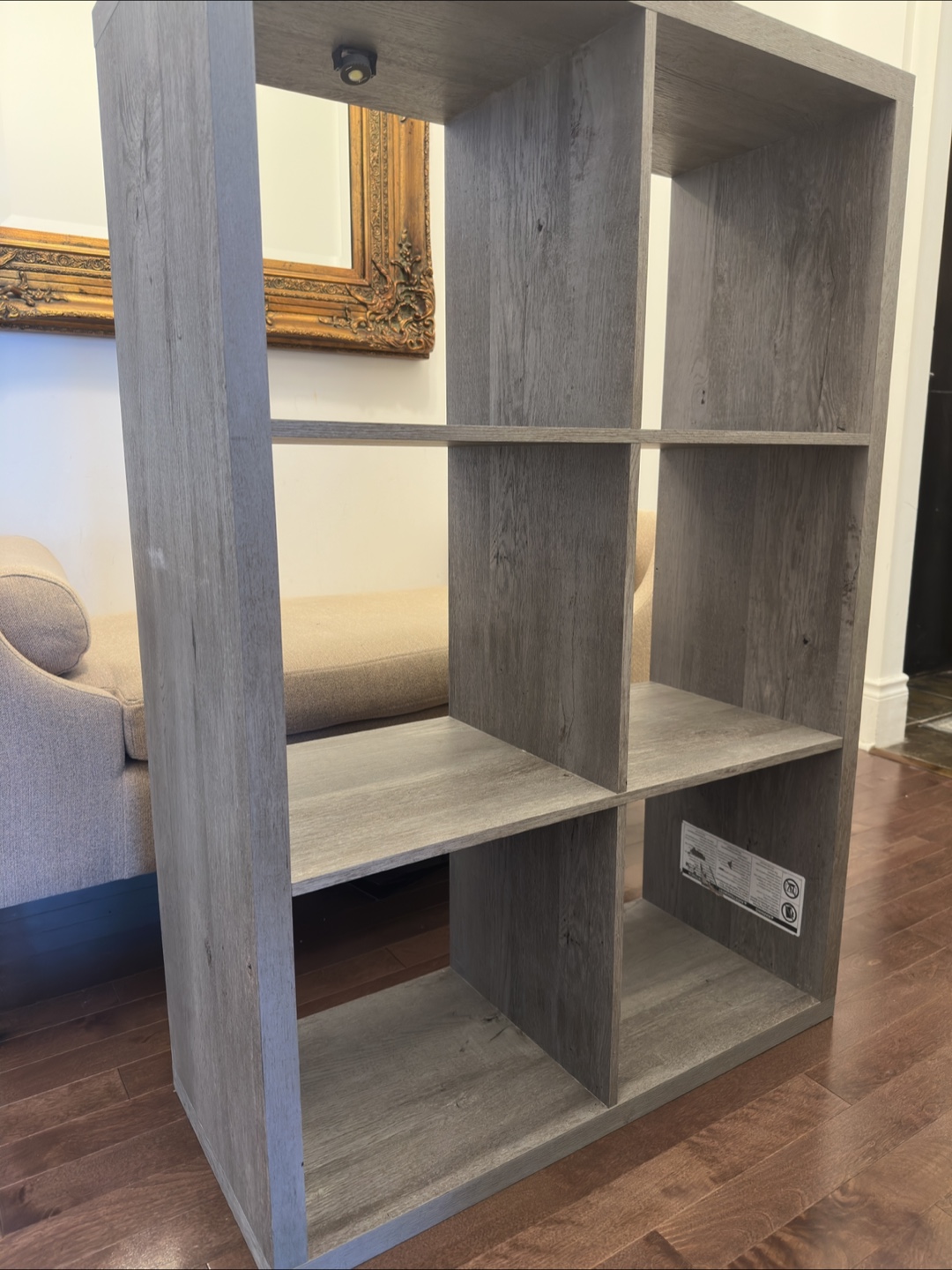 Grey Wood-Look 6-Cube Storage Shelf - photo 4