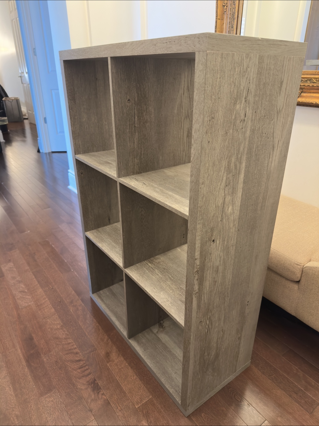 Grey Wood-Look 6-Cube Storage Shelf - photo 2
