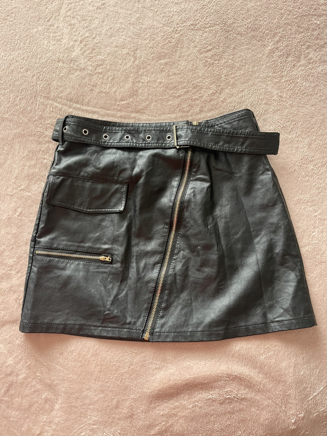Black Faux Leather Mini Skirt