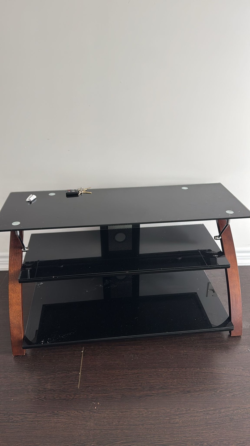 Black Glass TV Stand
