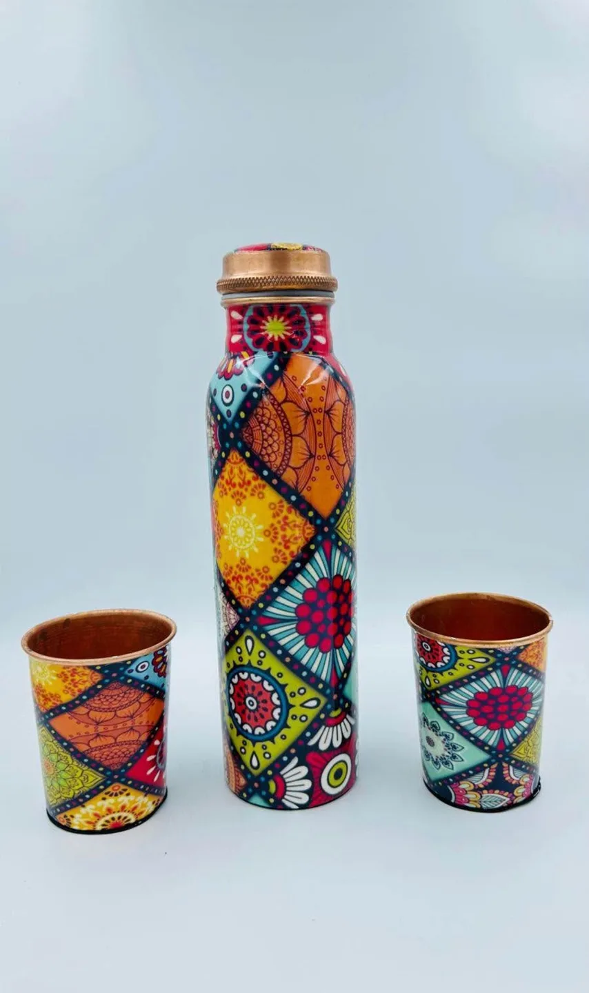 Copper Bottle and Glass Set thumbnail