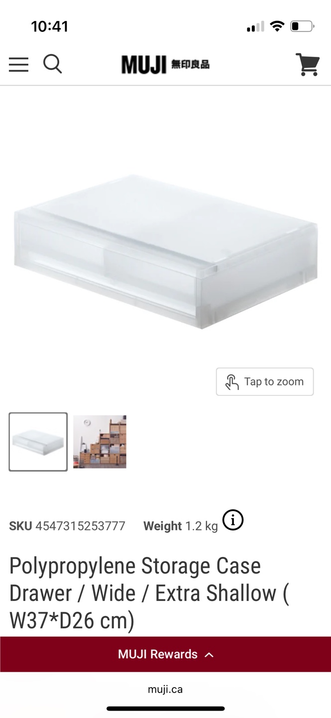 MUJI Polypropylene Storage Case - Wide/Extra Shallow