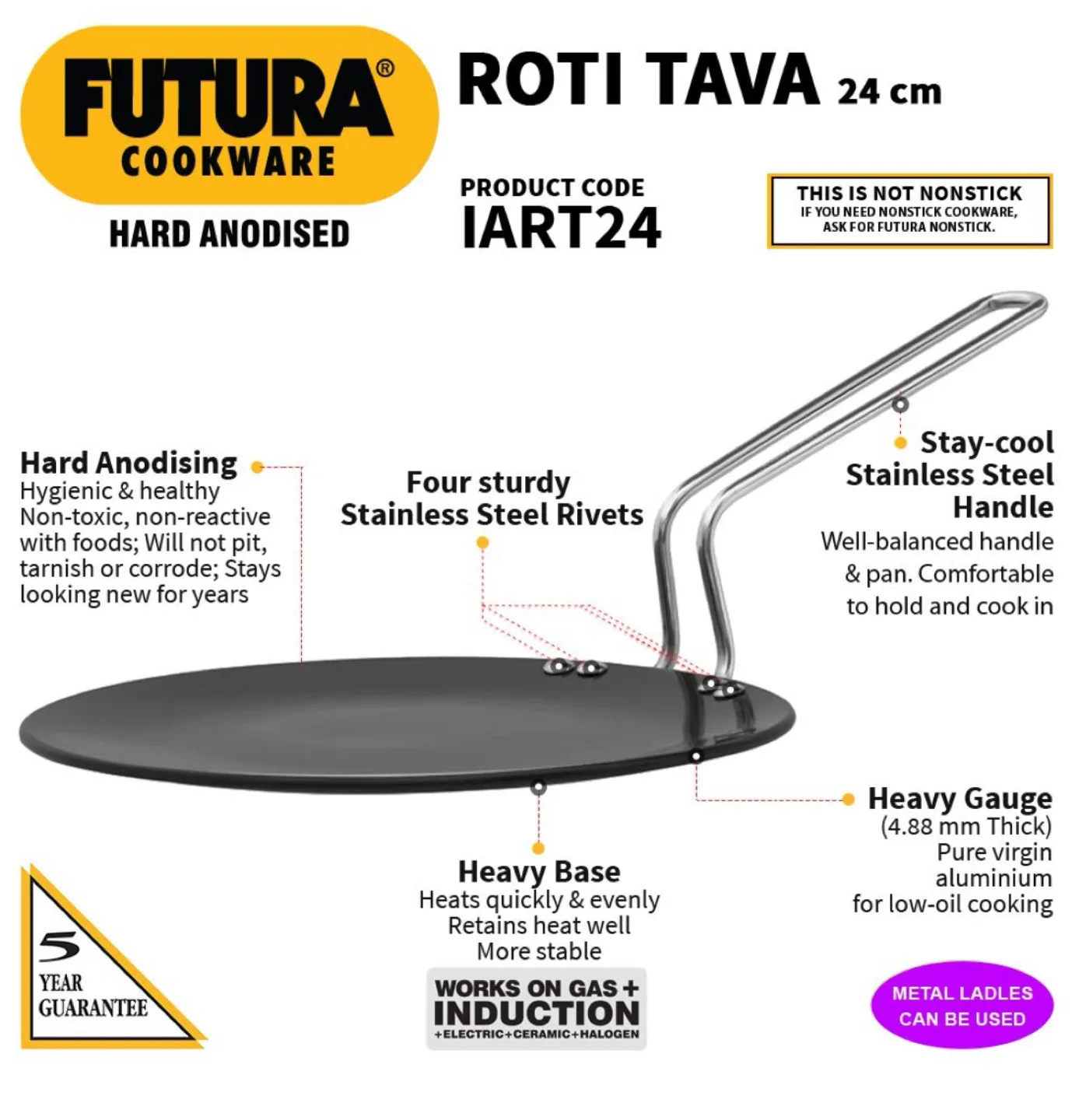 Futura Roti Tava 24cm - Hard Anodised thumbnail