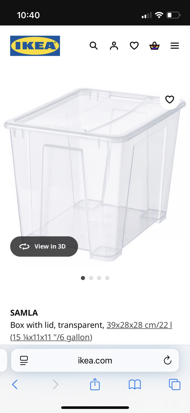 IKEA SAMLA Box with Lid - 6 Gallon