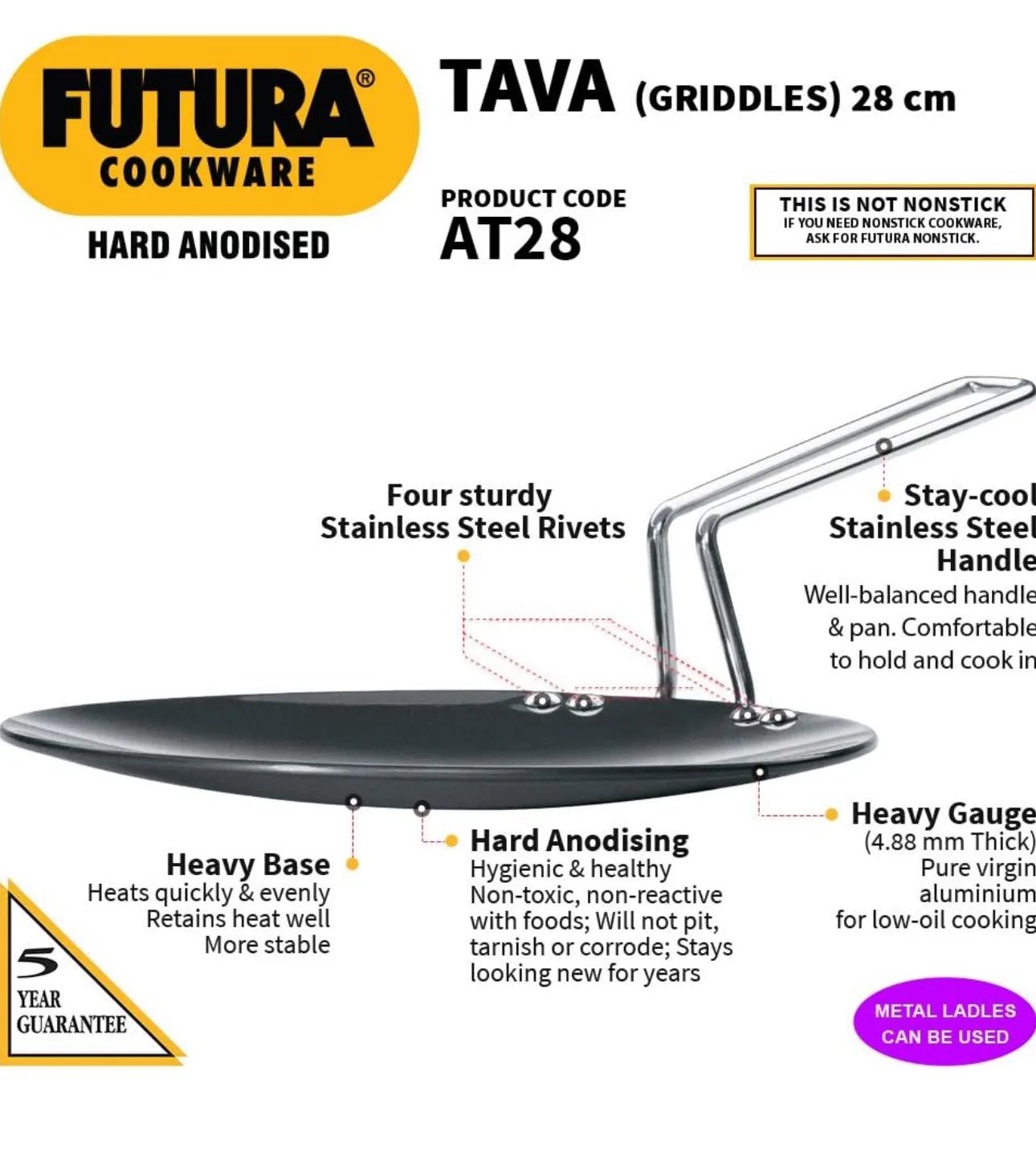 Futura Tawa (Griddles) 28cm - Hard Anodised thumbnail