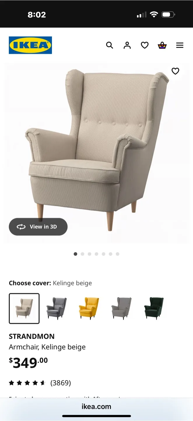 2 IKEA Strandmon Armchair, Kelinge Beige image indicator(2)