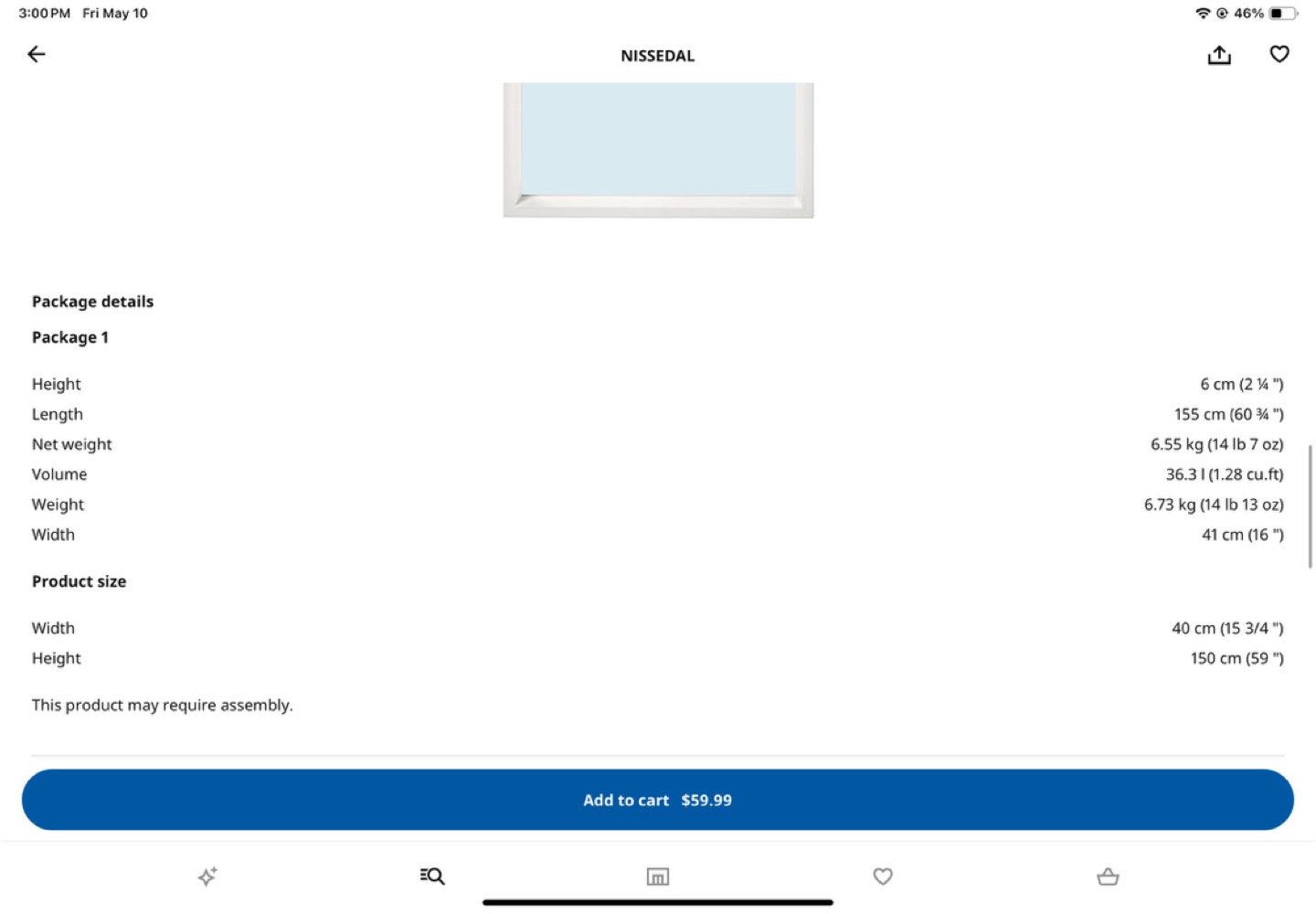 IKEA NISSEDAL Mirror, White - photo 2