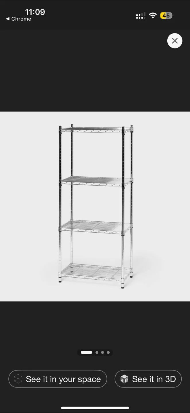 Brightroom Heavy Duty 4-Tier Wire Shelf - Chrome thumbnail