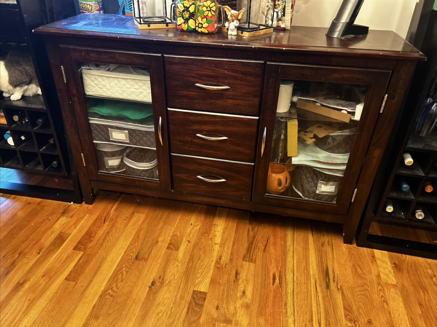 Wooden Brown china cabinet