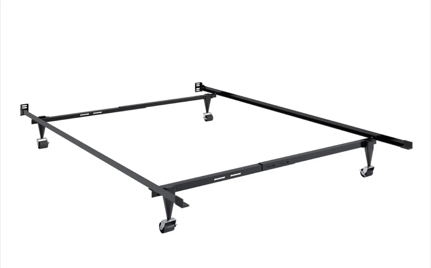 Metal Bed Frame with Wheels - Black thumbnail