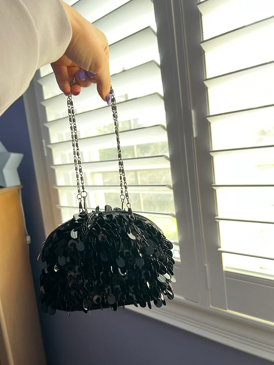 Vintage Sequin Evening Bag - Black image indicator(2)