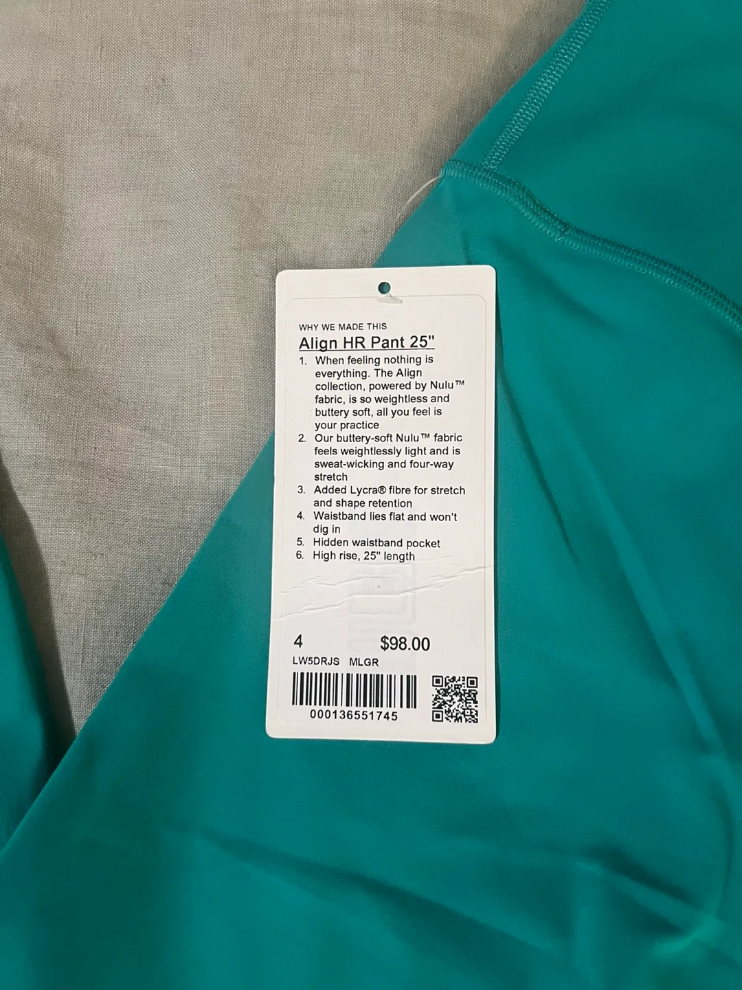 NWT Lululemon Align High-Rise Pant 25" - size 4 image indicator(2)