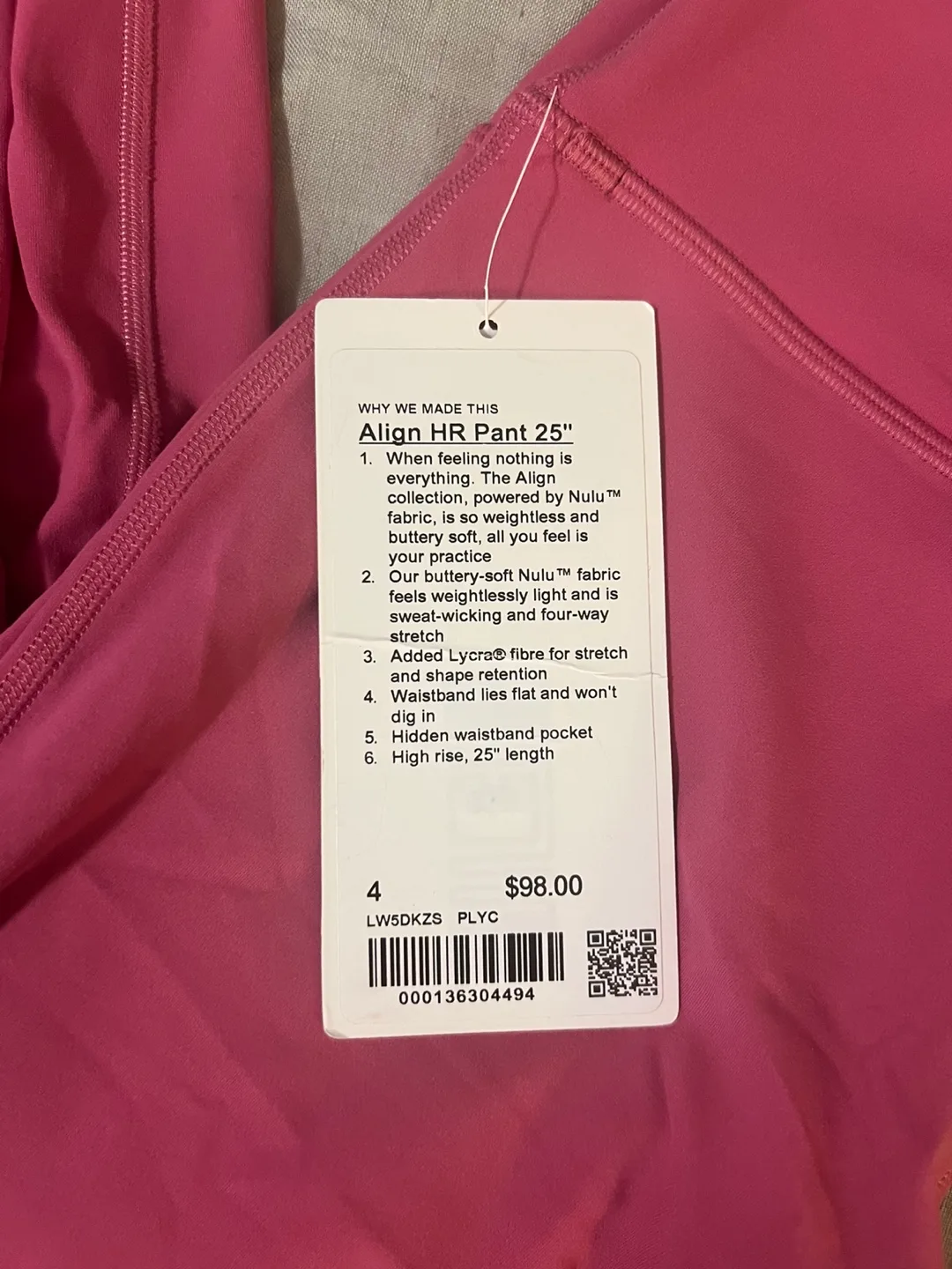 NWT Lululemon Align High-Rise Pant 25" - size 4 image indicator(2)