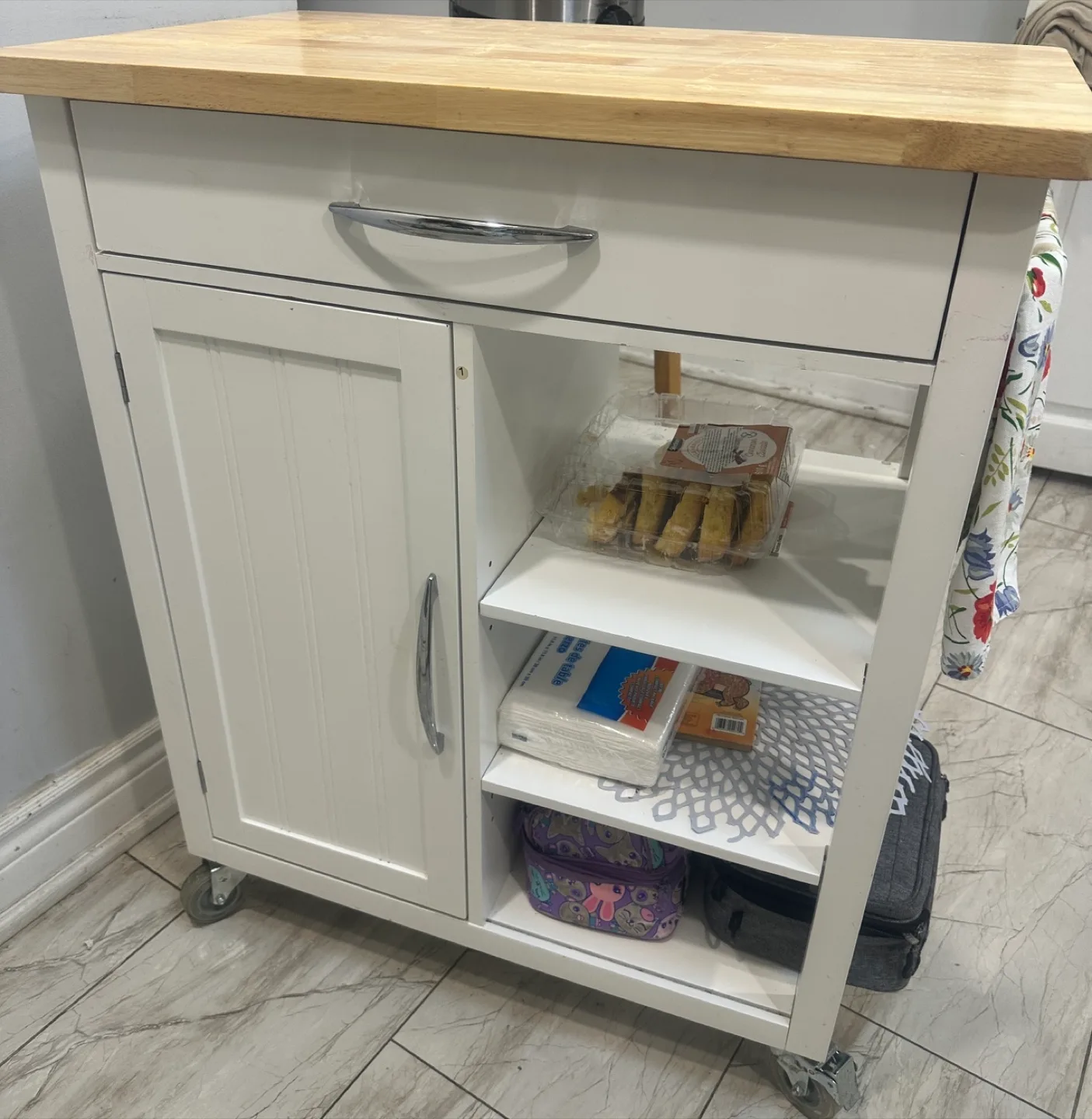 Kitchen Island Cart - White thumbnail