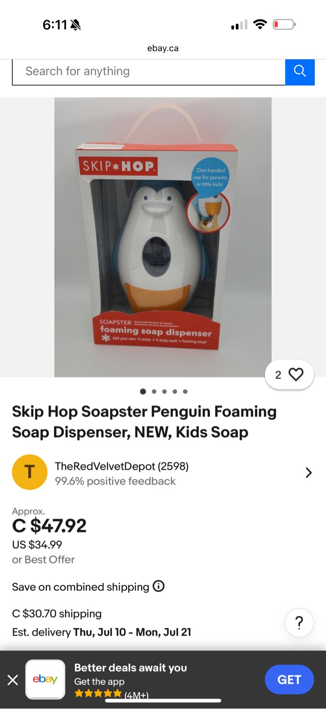 Skip Hop Soapster Penguin Foaming Soap Dispenser - New - photo 2