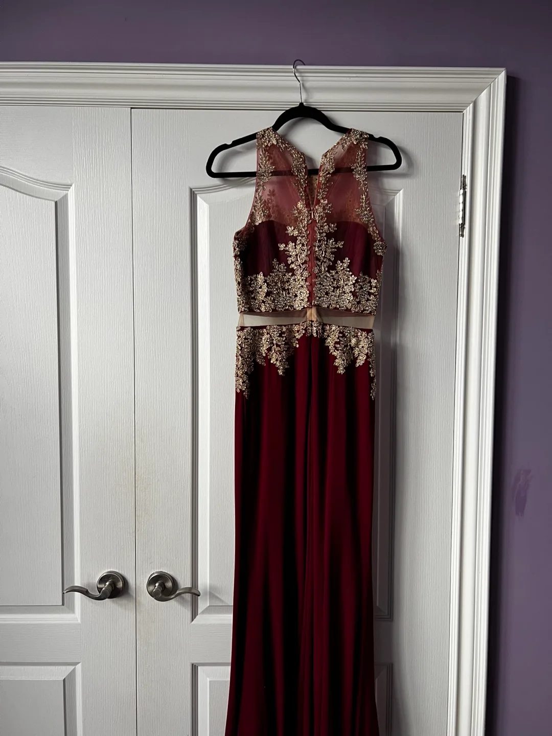 Burgundy & Gold Prom Dress image indicator(3)