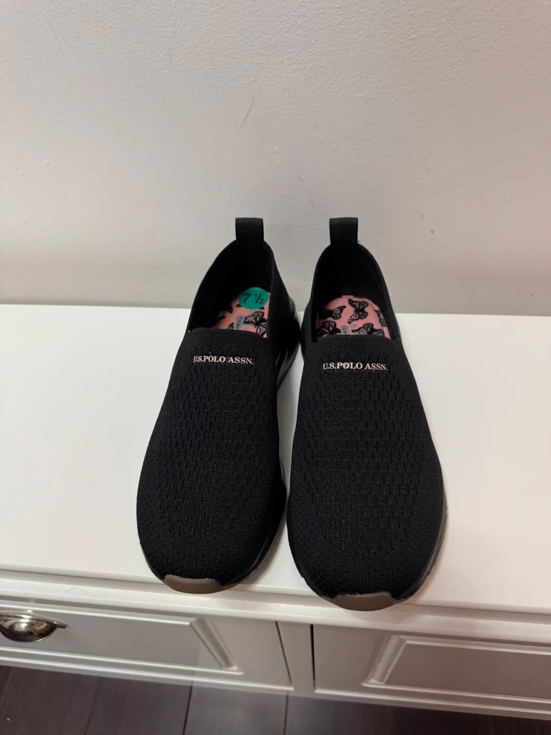 U.S. Polo Assn. Black Slip-On Shoes - Size 7.5 image indicator(4)