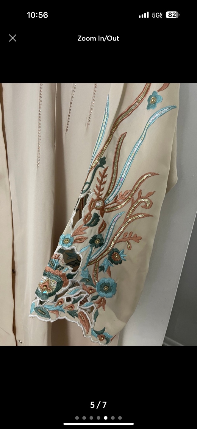 Beige Embroidered Abaya - photo 5