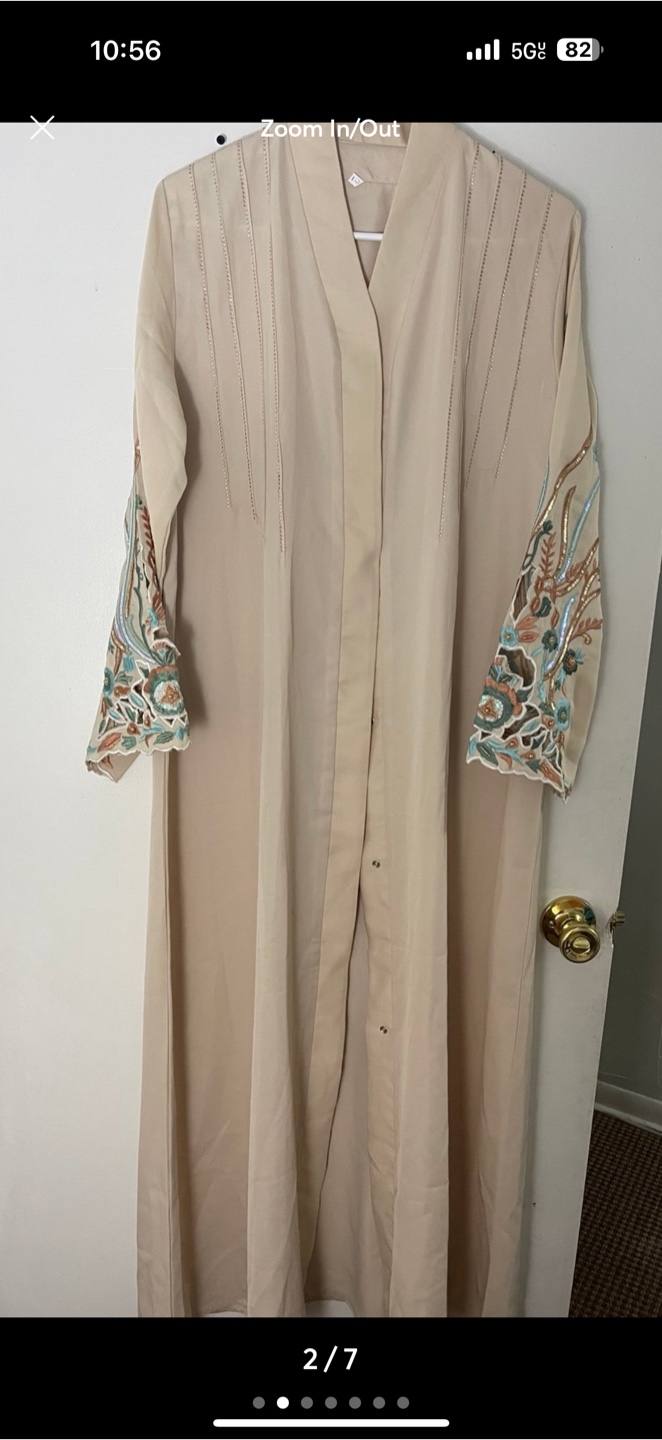 Beige Embroidered Abaya - photo 2
