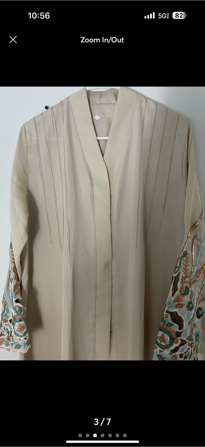 Beige Embroidered Abaya - photo 3