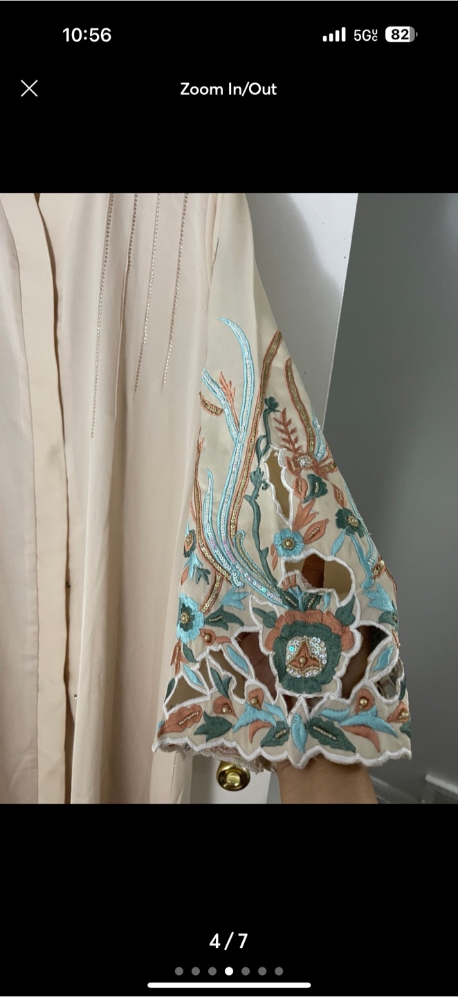 Beige Embroidered Abaya - photo 4
