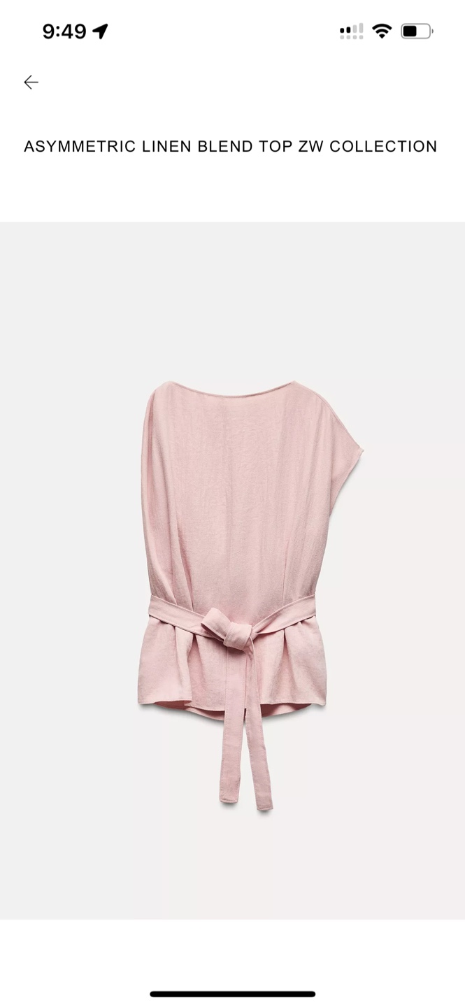 Zara Asymmetric Linen Blend Top & Pants Set