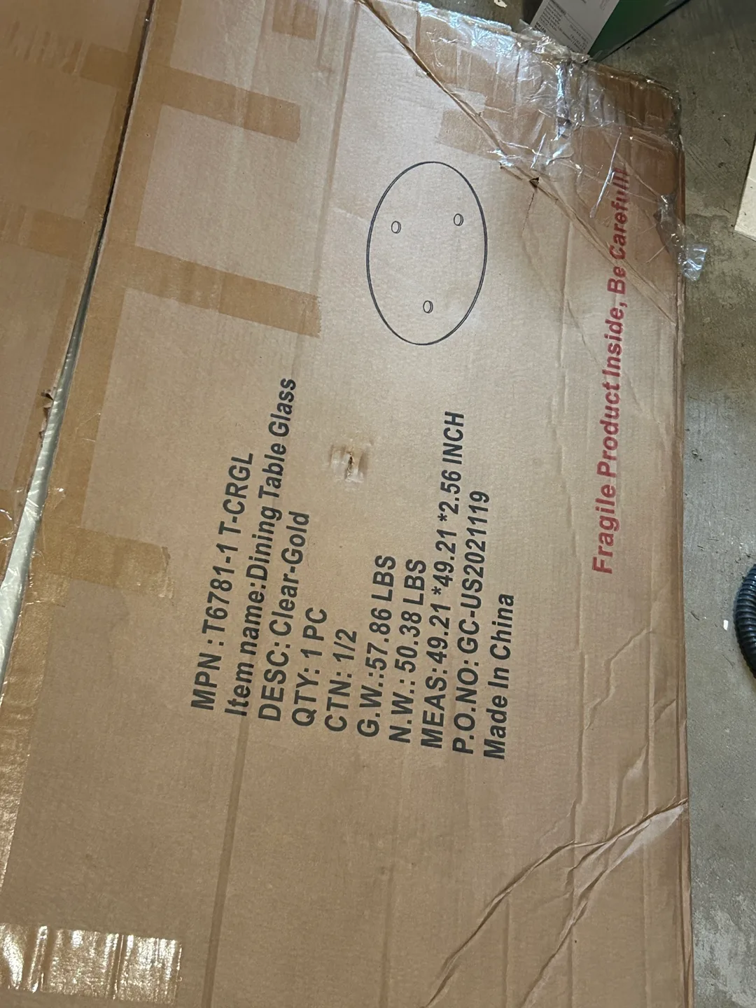 Glass dinning table top 48” round image indicator(2)