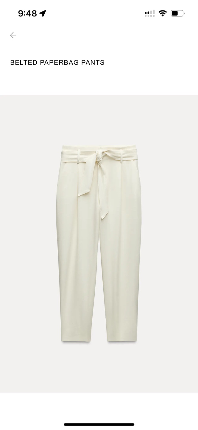 Zara Belted Paperbag Pants