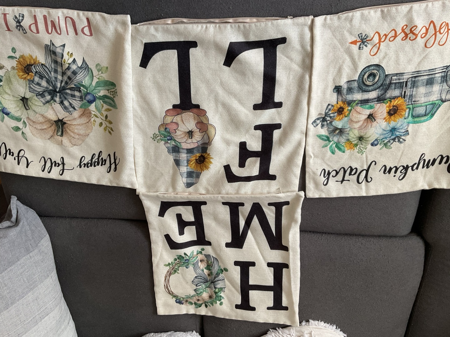 Fall Themed Pillow Covers - Set of 5