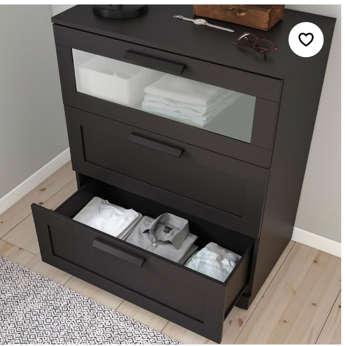 IKEA Hemnes 3-drawer chest - Dark Grey