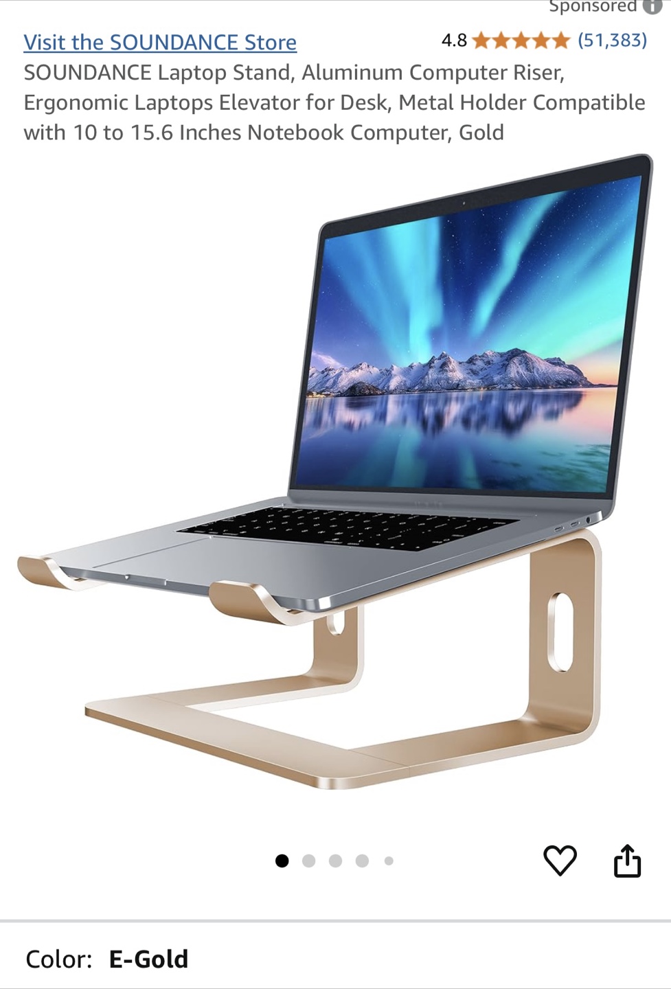 SOUNDANCE Laptop Stand - Gold