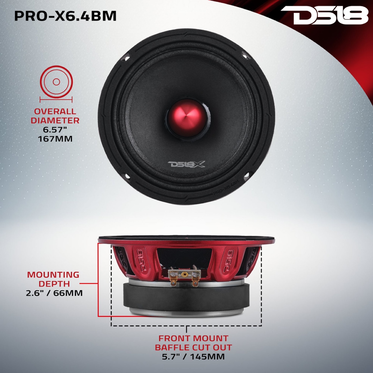 DS18 PRO-X6.4BM 6.5" Midrange Loudspeaker - NEW! - photo 2