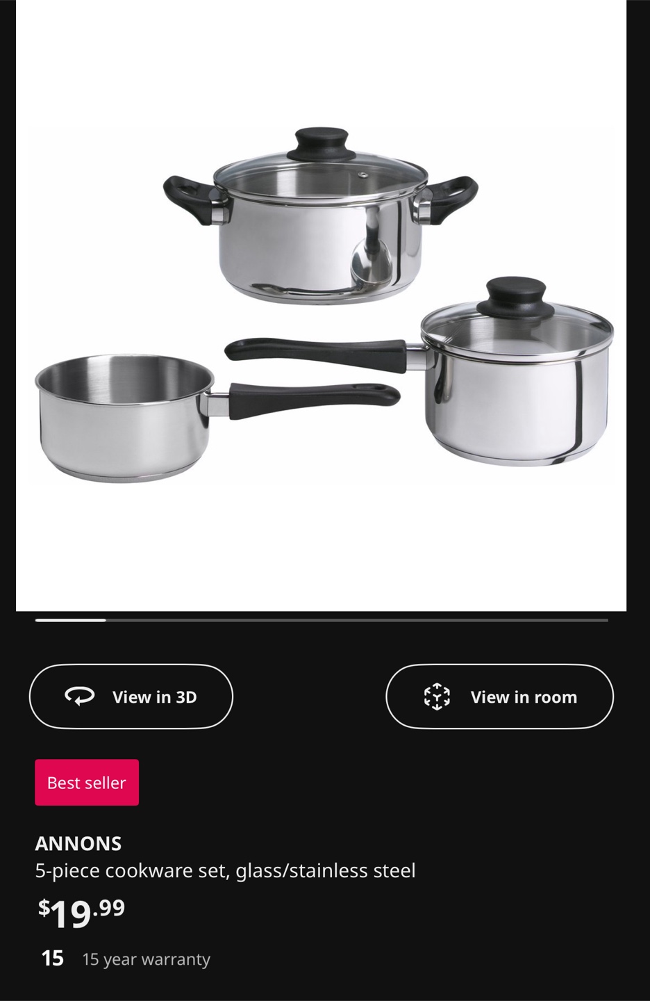 ANNONS 3-Piece Cookware Set - photo 3