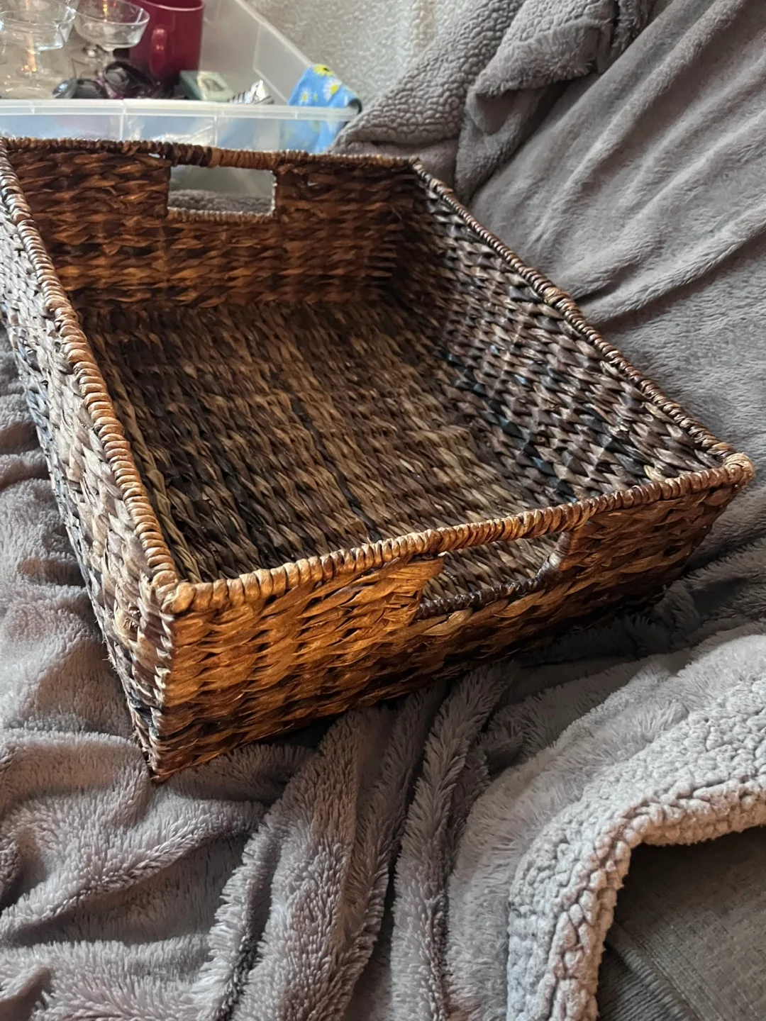 Woven Basket with Handles thumbnail