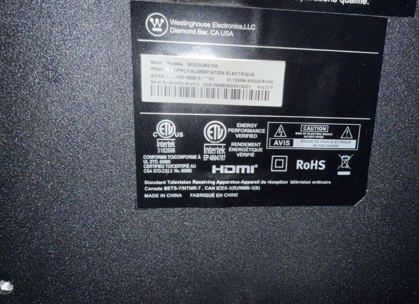 Westinghouse 55” 4K UHD Android Smart TV - photo 3