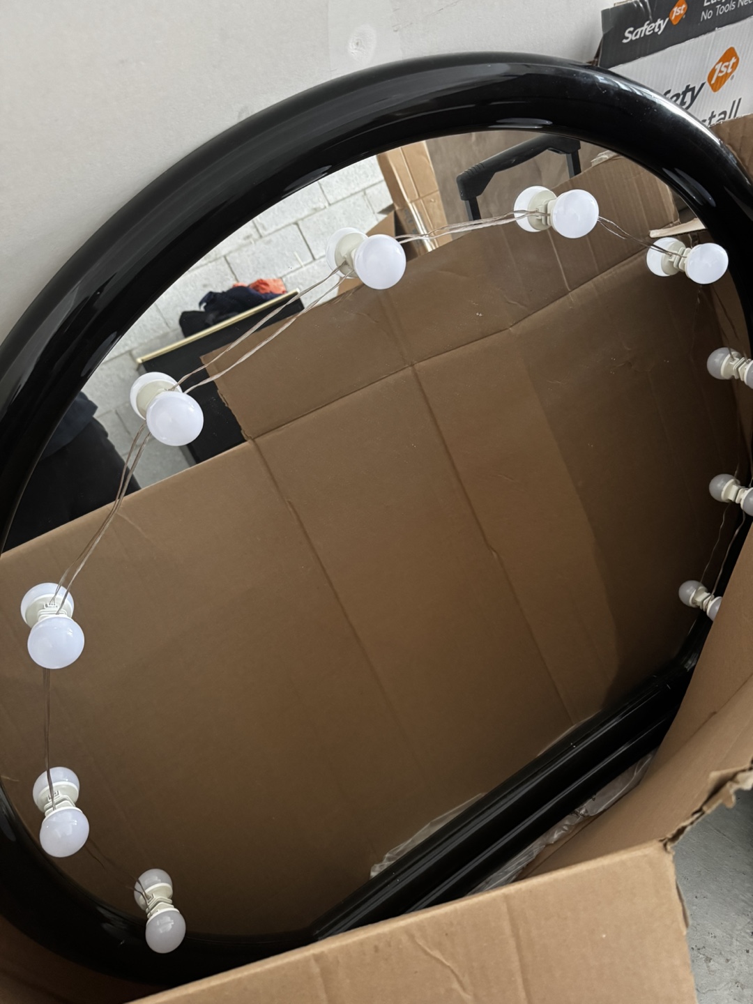 Black Vanity Mirror with Lights