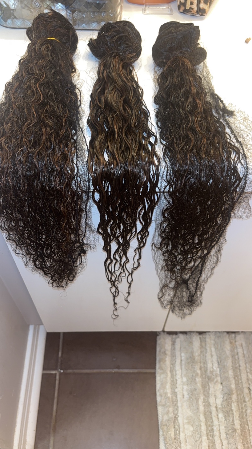Human Hair WaterWave Bundles w/ Blonde Highlights - photo 3