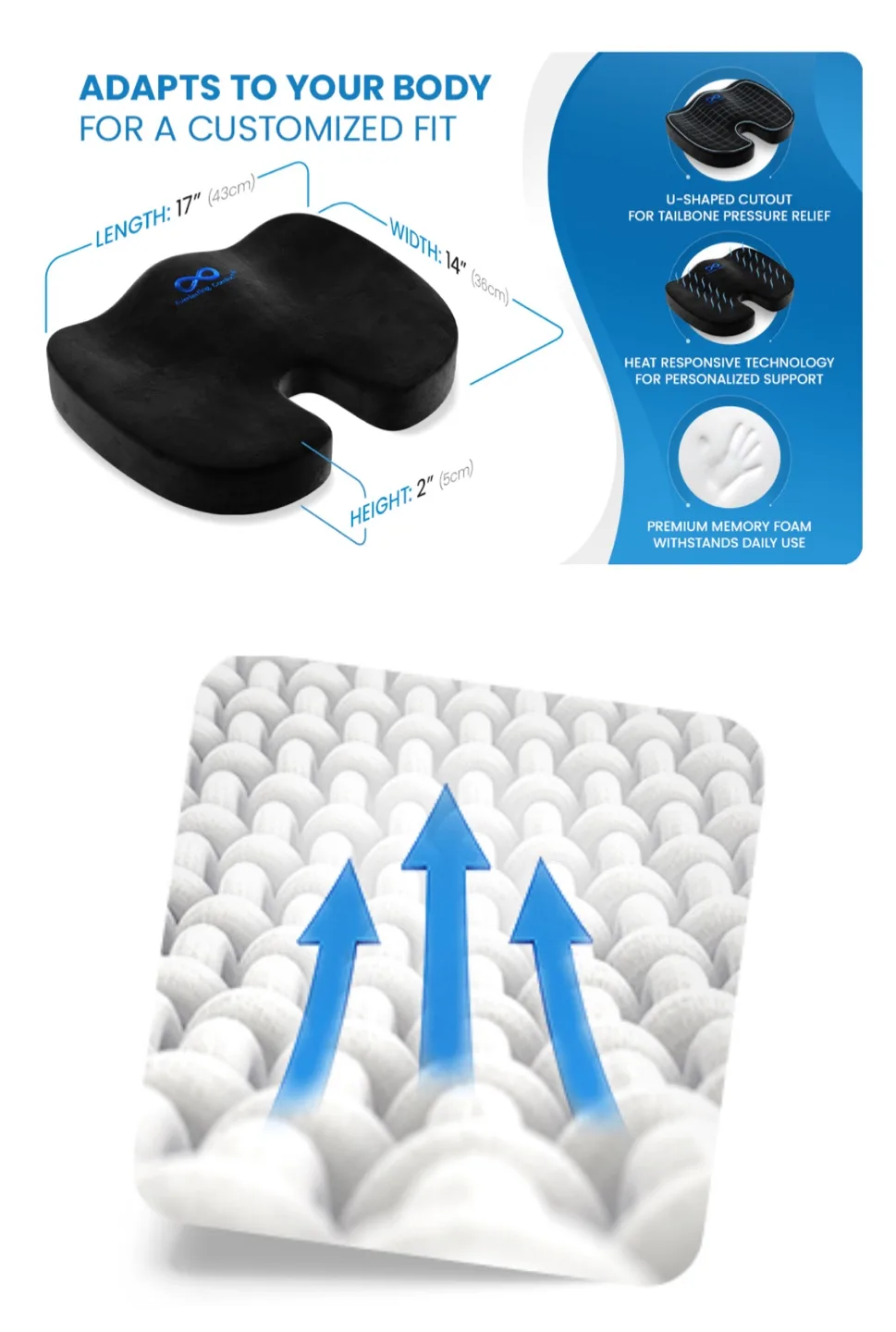 Everlasting Comfort Seat Cushion - Black image indicator(2)