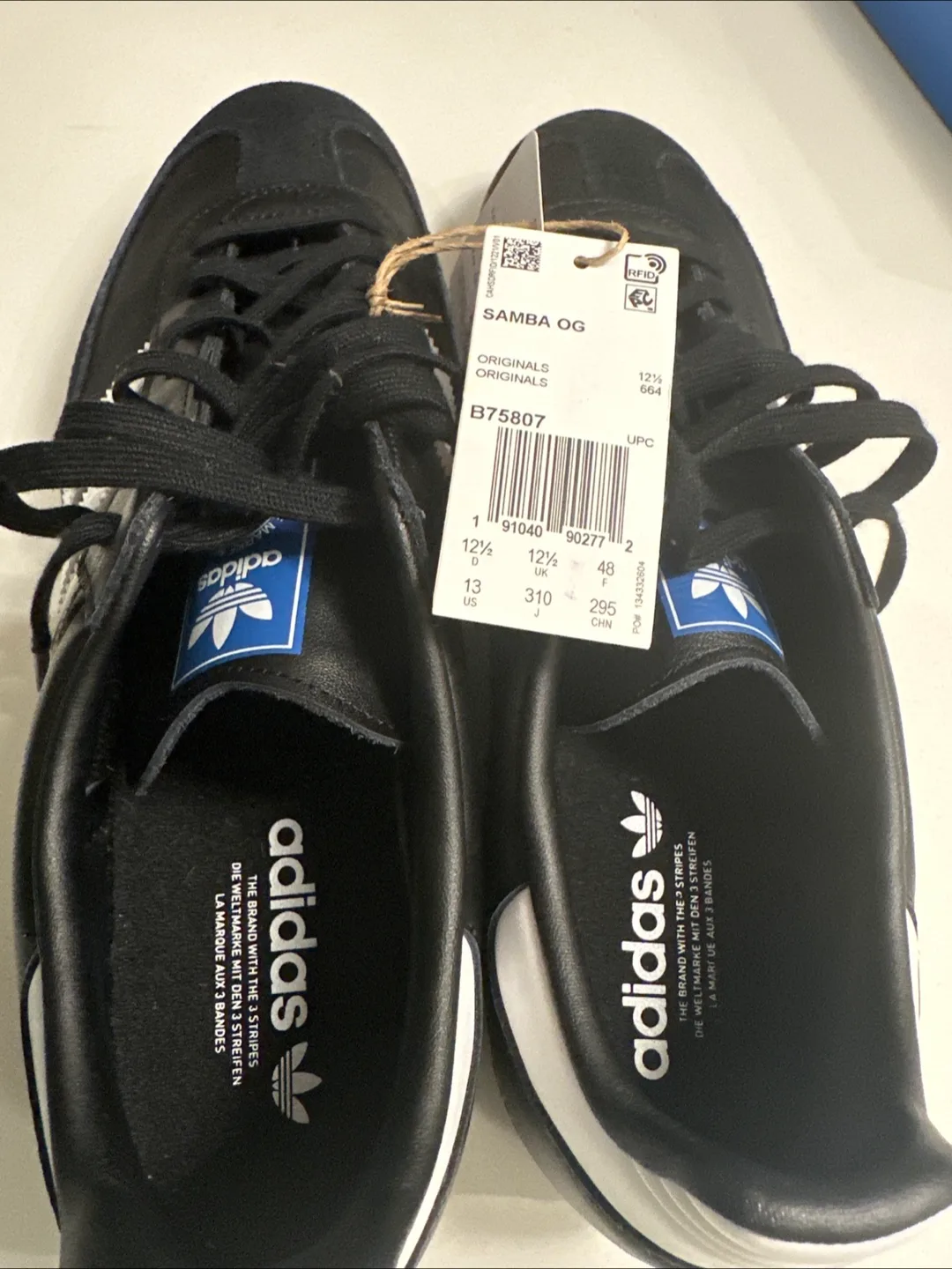 New Adidas Samba OG Black/White Men's US 12.5 image indicator(3)